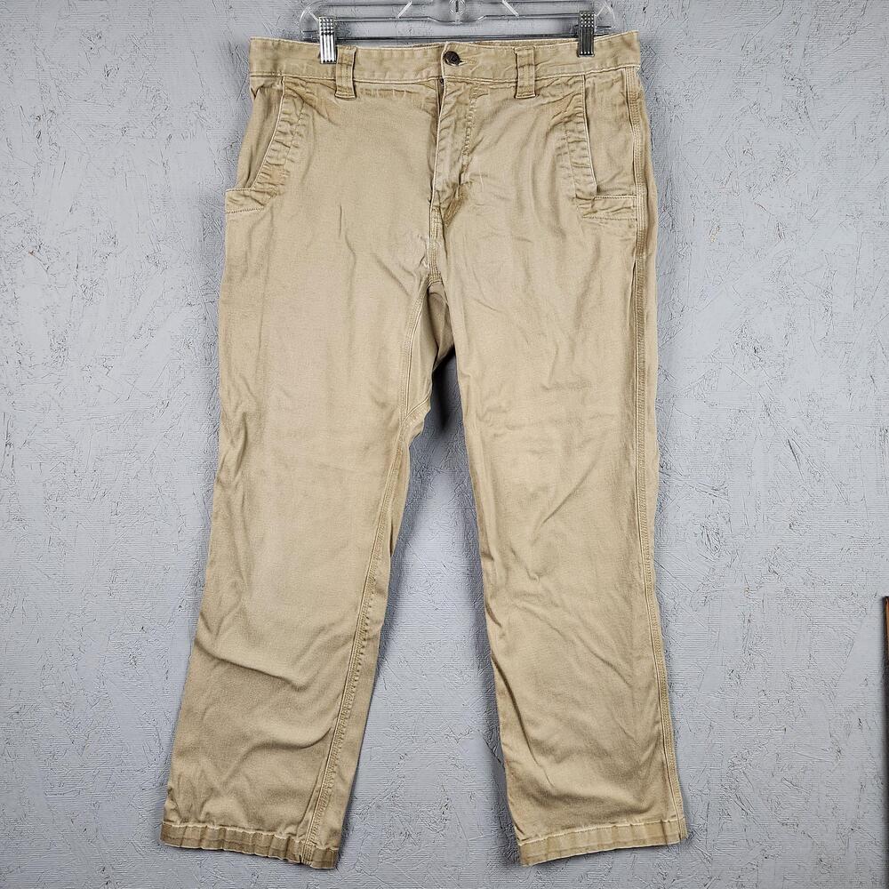 Mountain Khakis Pants Mens 34x30 Tan Relaxed Fit Cotton Stretch Chino Casual